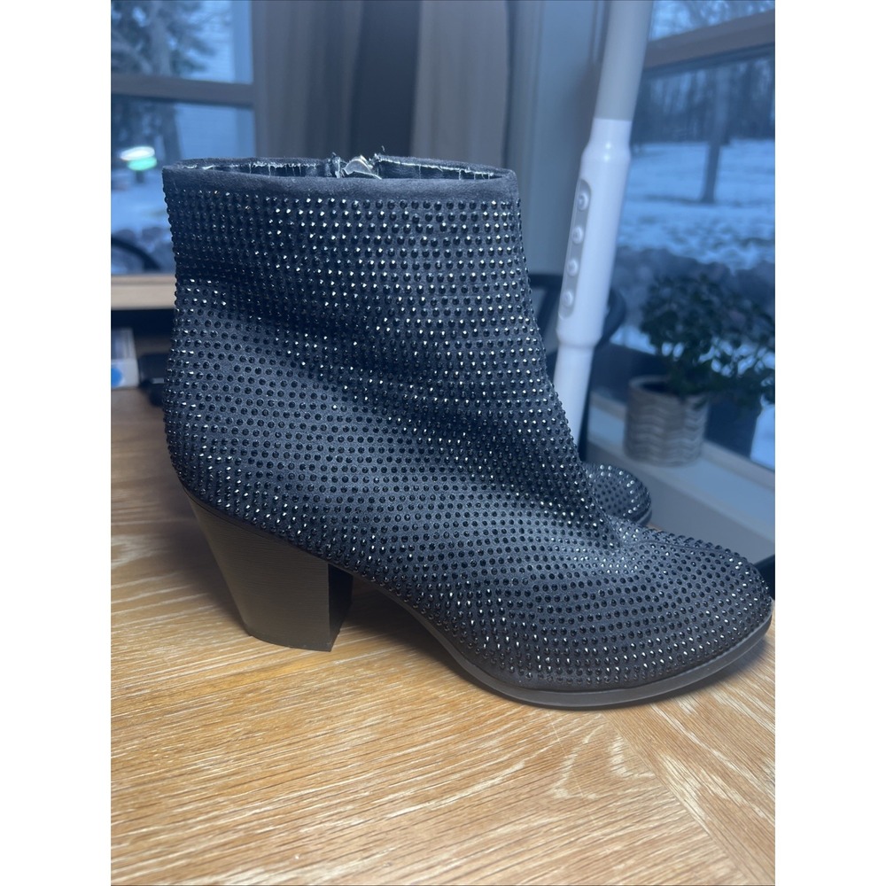 Juicy Couture Avora Sequined‎ Rhinestones Boots Black 10